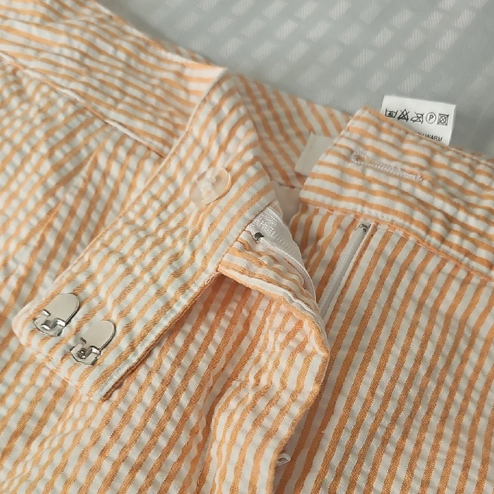 Striped Peach Mini Skirt with Front‎ Seams